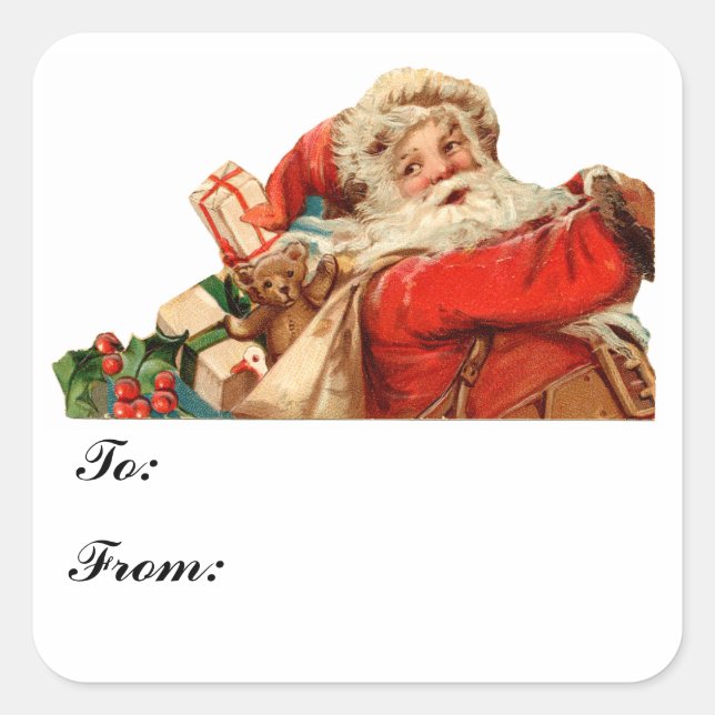 Santa Gift Tag Sticker (Front)
