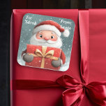 Santa Gift To From Children Child Square Sticker<br><div class="desc">This design may be personalized in the area provided by changing the photo and/or text. Or it can be customized by clicking Personalize this Template and then choosing the click to customize further option and delete or change the colour of the background, add text, change the text colour or style,...</div>