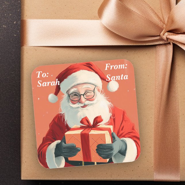 Santa Gift To From Children Child Square Sticker (Creator Uploaded)
