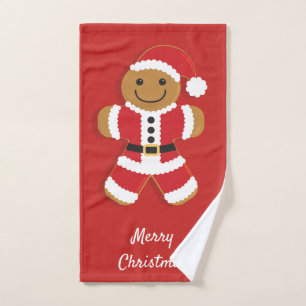 Santa Gingerbread Man   Bath Towel Set