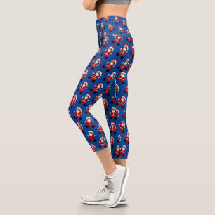 Santa Gingerbread Man Capri Leggings