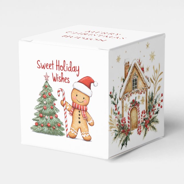 Santa Gingerbread man Favour Box (Front Side)
