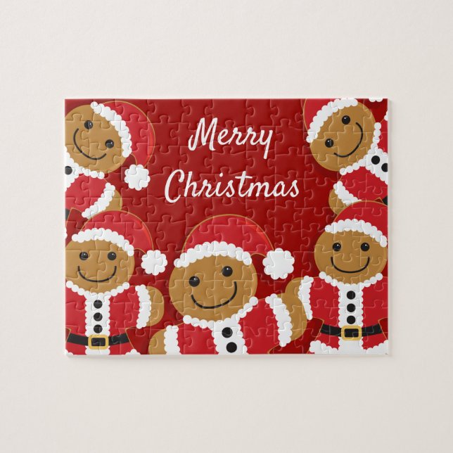 Santa Gingerbread Men Christmas Jigsaw Puzzle (Horizontal)
