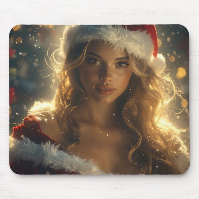 Santa Girl Mouse Pad (Front)