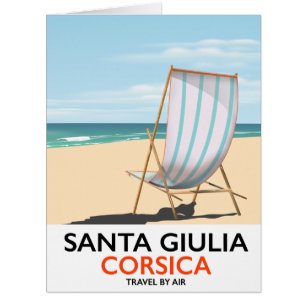 Santa Giulia Corsica "travel by air" beach poster