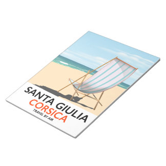 Santa Giulia Corsica "travel by air" beach poster Notepad
