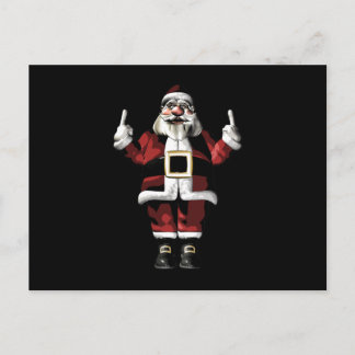 Santa Giving the Finger Holiday Postcard