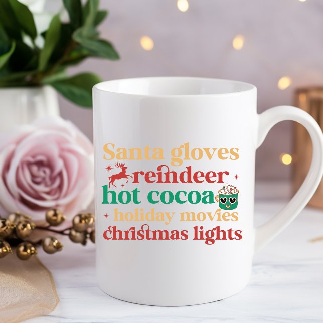 Santa Gloves Reindeer Hot Cocoa Holiday Coffee Mug (Creator Uploaded)