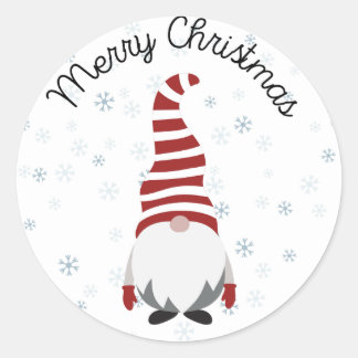 Santa Gnome 2 Classic Round Sticker