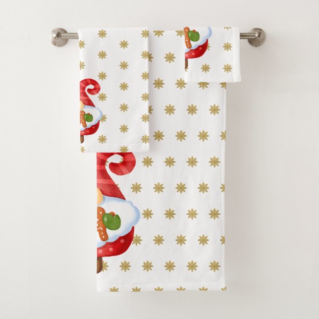 Santa Gnome  Bath Towel Set (Insitu)