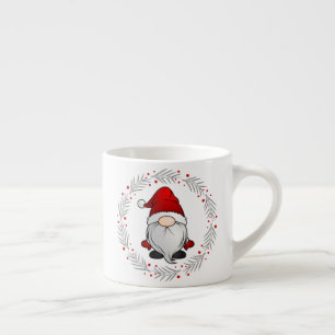 Santa Gnome Funny Christmas Wreath Espresso Cup