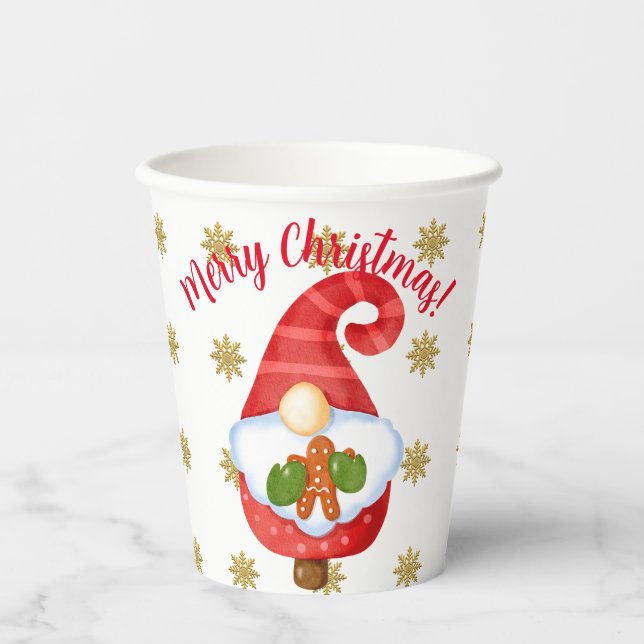 Santa Gnome   Paper Cups (Front)