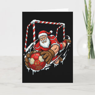 Santa Goalie 67 Soccer Byll Christmas Funny Sports Card