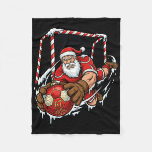 Santa Goalie 67 Soccer Byll Christmas Funny Sports Fleece Blanket