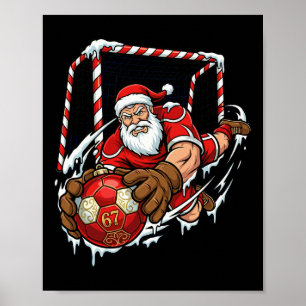 Santa Goalie 67 Soccer Byll Christmas Funny Sports Poster