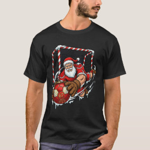 Santa Goalie 67 Soccer Ll Christmas Funny Sports T-Shirt