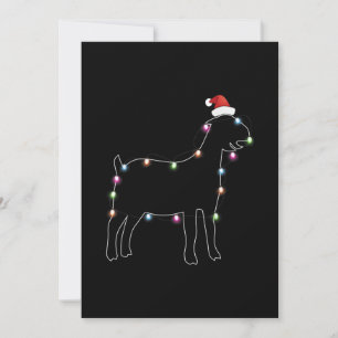 Santa Goat Christmas Colour Led Light Xmas Goat Holiday Card