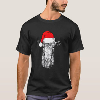 Santa Goat Farm Animal Ugly Christmas T-Shirt
