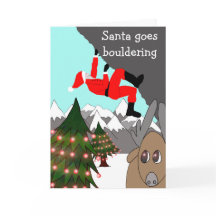 Santa goes bouldering Christmas card