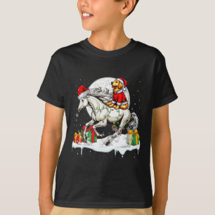 Santa Golden Retriever Riding Horse Christmas Owne T-Shirt