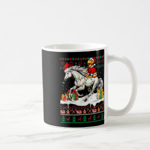 Santa Golden Retriever Riding Horse Christmas Swea Coffee Mug