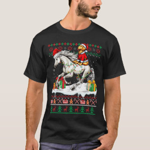 Santa Golden Retriever Riding Horse Christmas Swea T-Shirt
