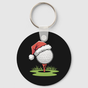 Santa Golf Ball For Christmas Golf Ball Christmas  Keychain