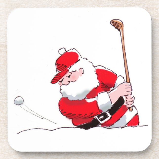 Santa Golf cork coaster set (Front)