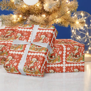 Santa Goose Christmas Holiday Wrapping Paper