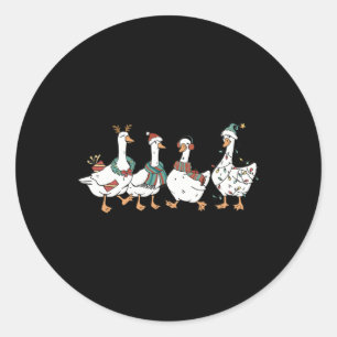 Santa Goose On The Loose Merry Goosemas Christmas Classic Round Sticker