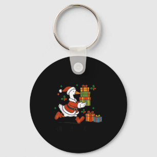 Santa Goose On The Loose Merry Goosemas Christmas  Keychain