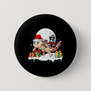 Santa Greater Swiss Mountain Riding Axolotl Christ 2 Inch Round Button