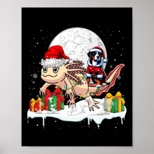 Santa Greater Swiss Mountain Riding Axolotl Christ Poster