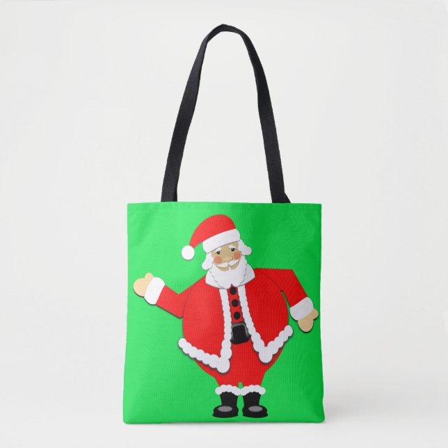 Santa Green Tote Bag (Front)