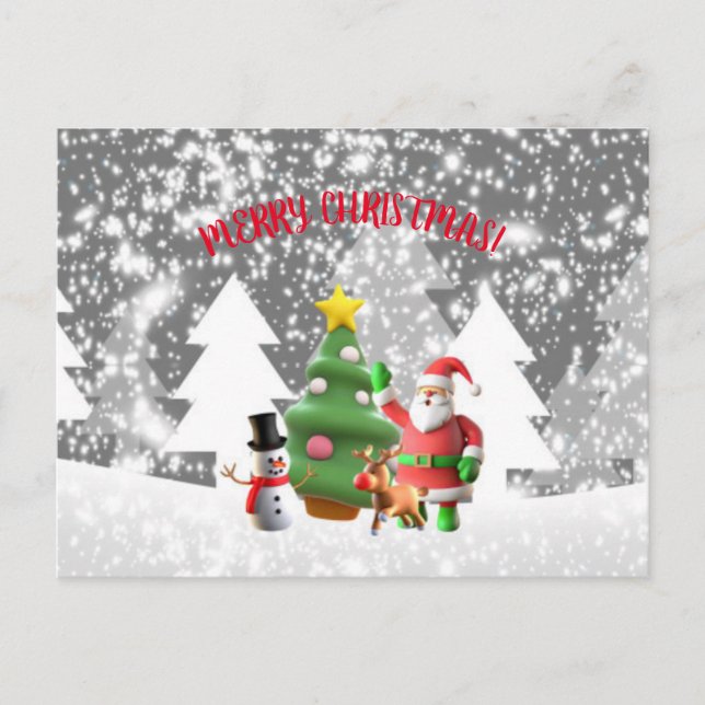 Santa Greetings Holiday Postcard (Front)