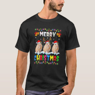 Santa Hamster Animals Merry Christmas Pajama T-Shirt