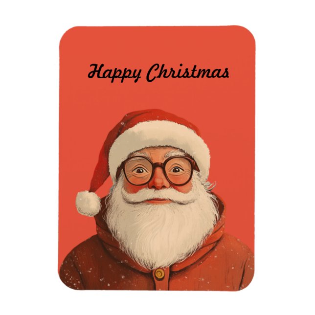 Santa | Happy Christmas Card Magnet (Vertical)