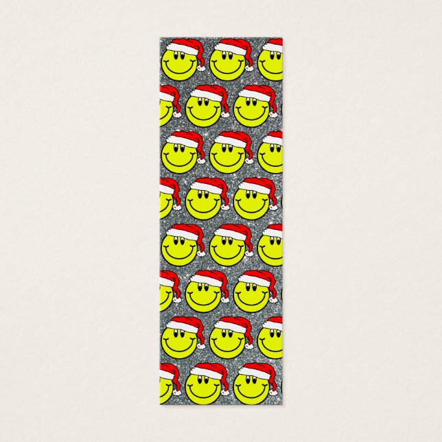 Santa Happy Smiling Face Design Mini Bookmark (Front)
