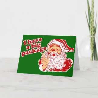 Santa Has A Big Package Holiday Card