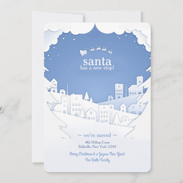 Santa Has A New Stop Holiday Card (Front)