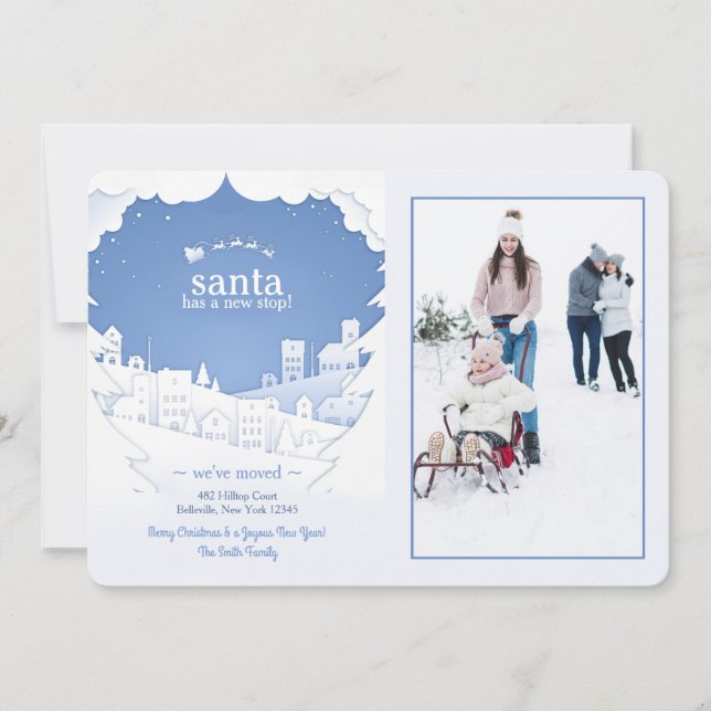 Santa Has A New Stop Holiday Photo Card (Front)