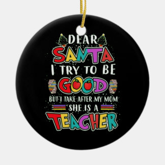 SANTA HAS IT EASY BARTENDER CERAMIC ORNAMENT