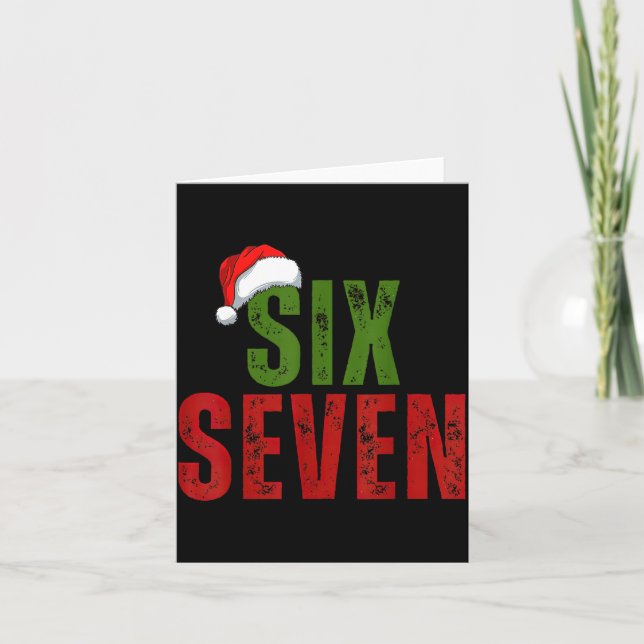 Santa Hat 6 7 Six Seven Gen Z Alpha Meme Slang Chr Card (Front)