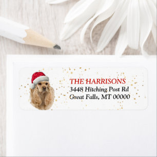 Santa Hat American Cocker Spaniel Return Address