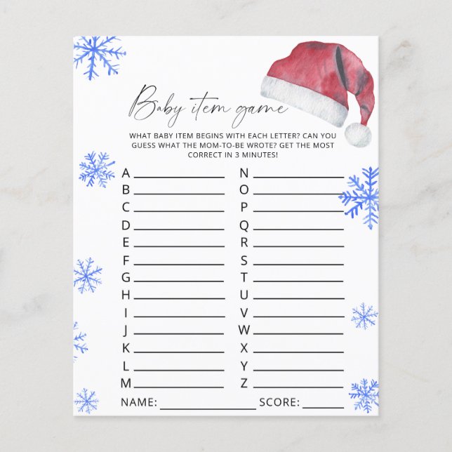 Santa hat - Baby Item Game (Front)