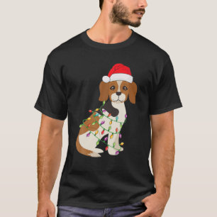 Santa Hat Beagle Christmas Light Funny Xmas Dog Lo T-Shirt