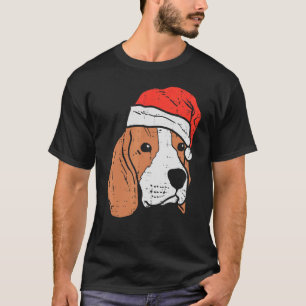 Santa Hat Beagle Christmas Xmas Dog Owner Men Wom T-Shirt