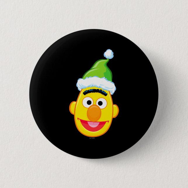 Santa Hat Bert  2 Inch Round Button (Front)