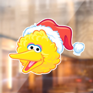 Santa Hat Big Bird Window Cling