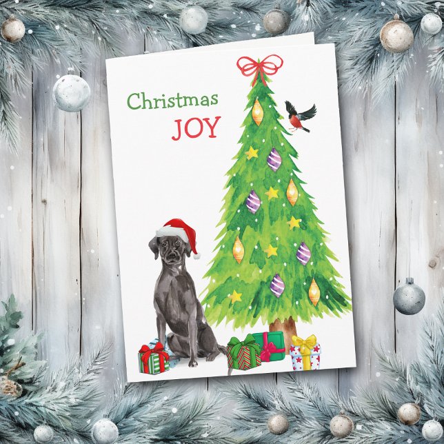 Santa Hat Black Lab Retriever and Holiday Tree (Creator Uploaded)